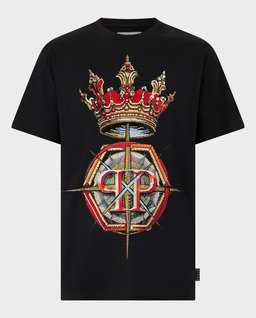 Czarny t-shirt Crown Stones - Image #0