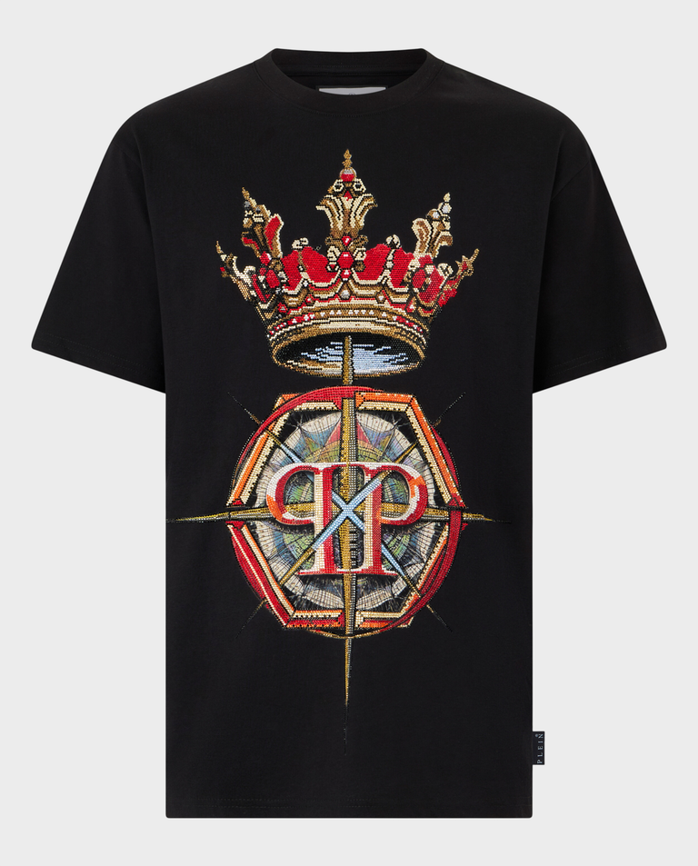Czarny t-shirt Crown Stones