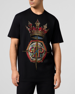 Czarny t-shirt Crown Stones - Image #1