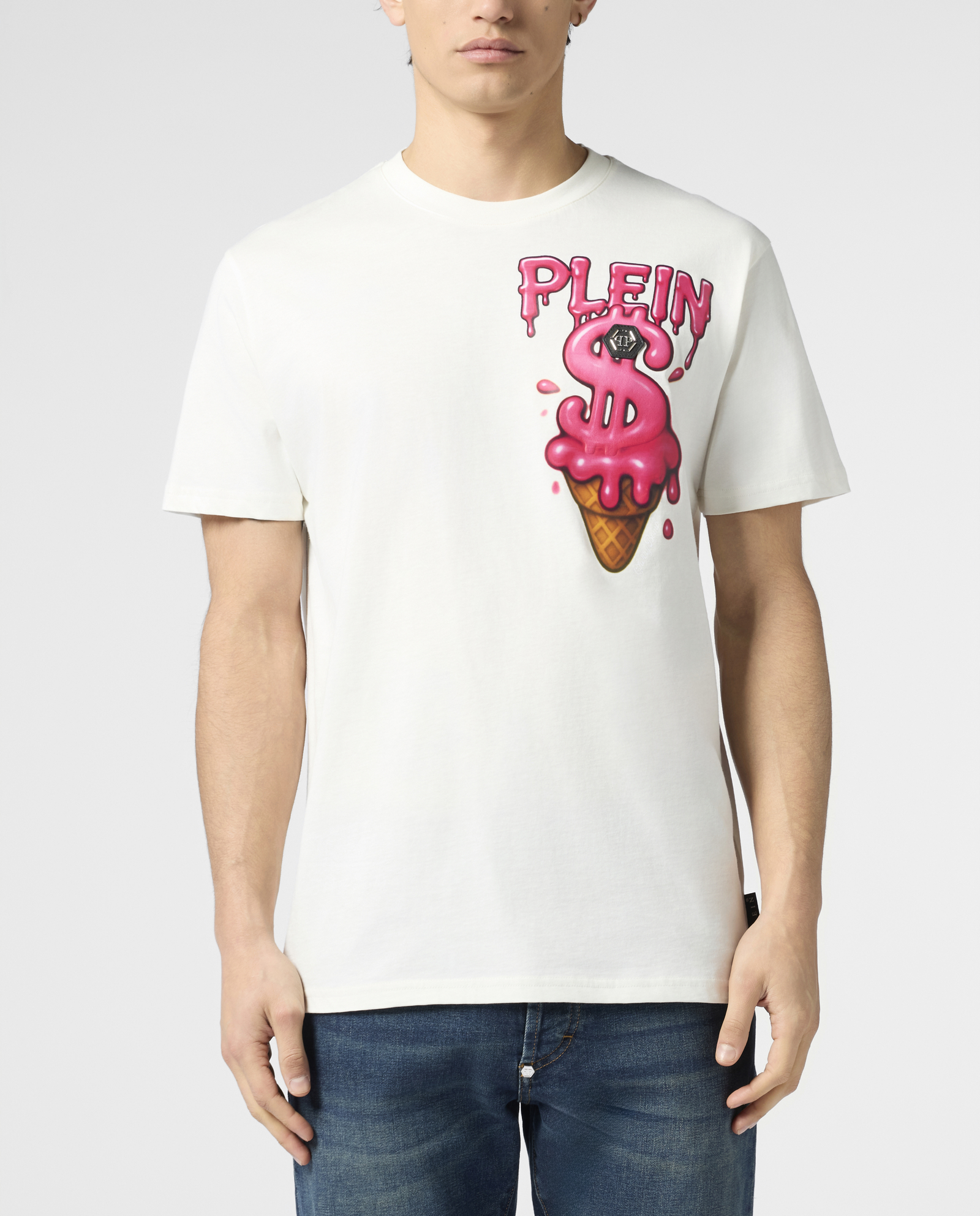 Biały t-shirt Ice Cream Dollar - Image #1