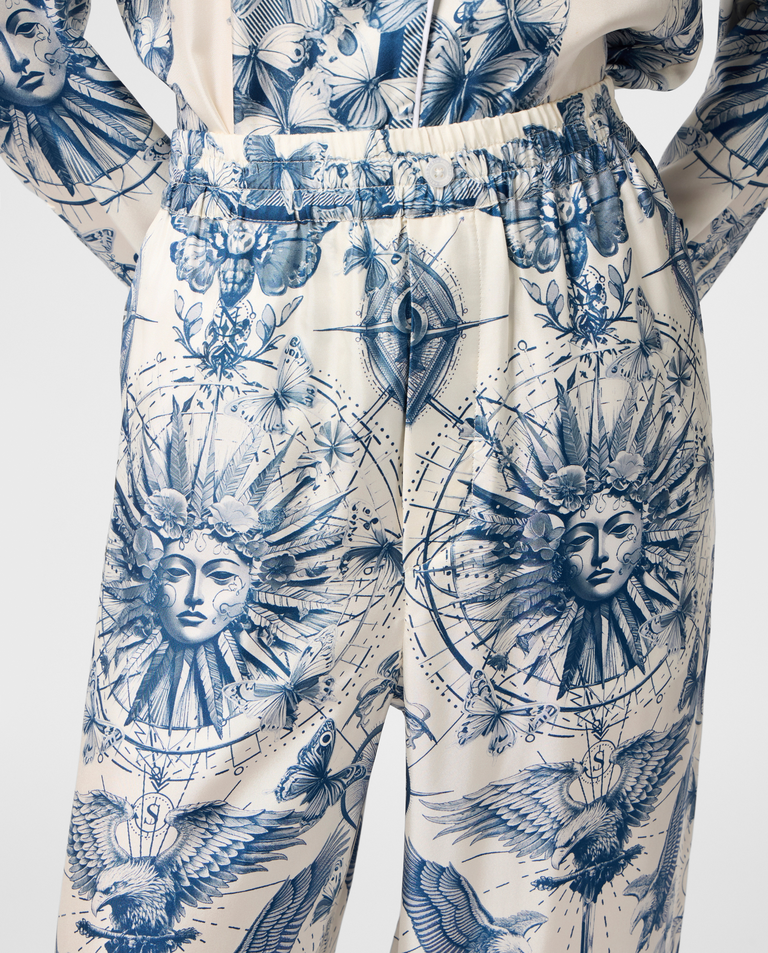 Jedwabne spodnie z printem Butterfly Tattoo - Image #4