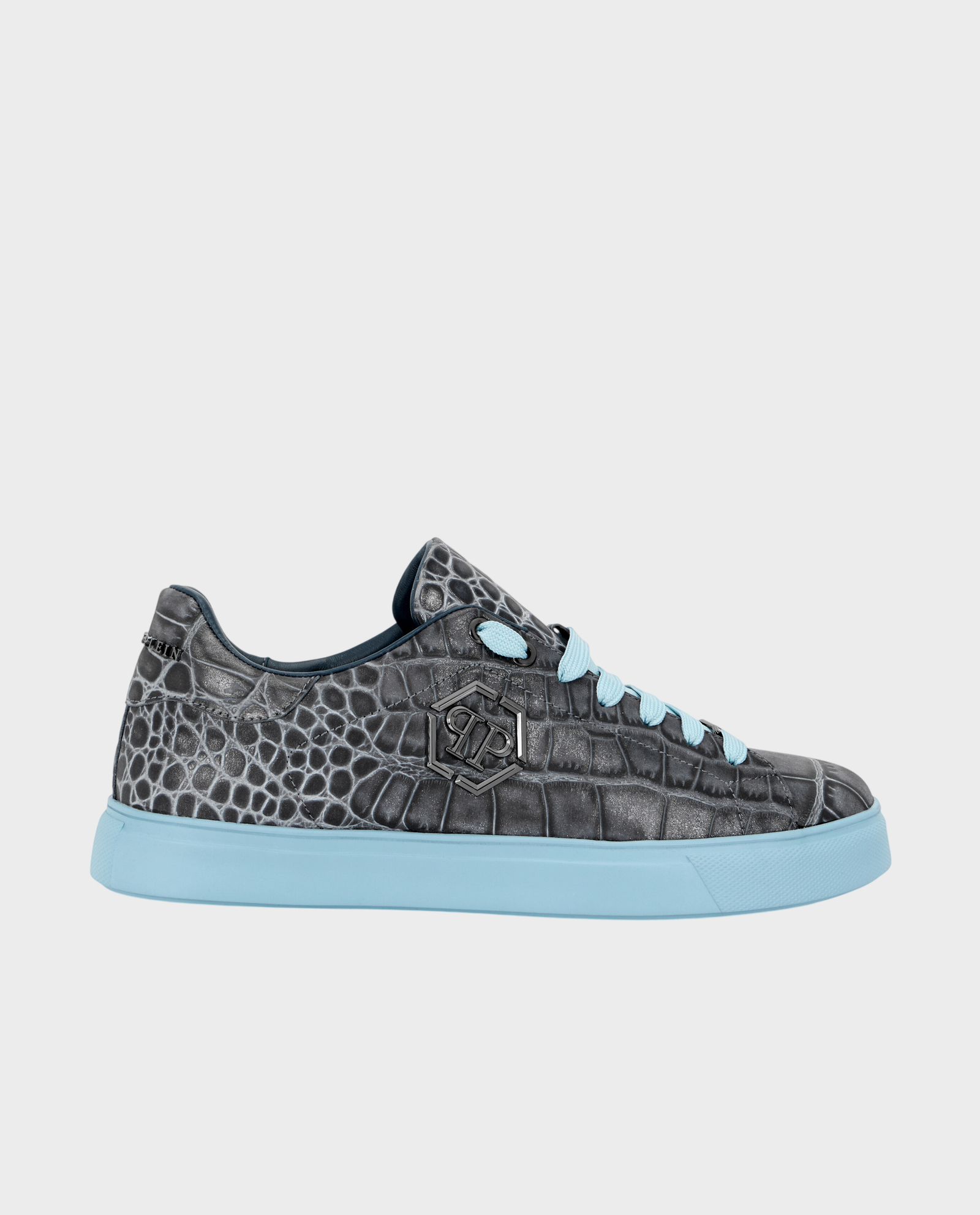Szare sneakersy z niebieskimi detalami Cocco Hexagon - Image #0