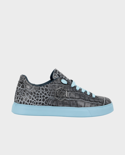 Szare sneakersy z niebieskimi detalami Cocco Hexagon - Image #0