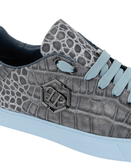 Szare sneakersy z niebieskimi detalami Cocco Hexagon - Image #6