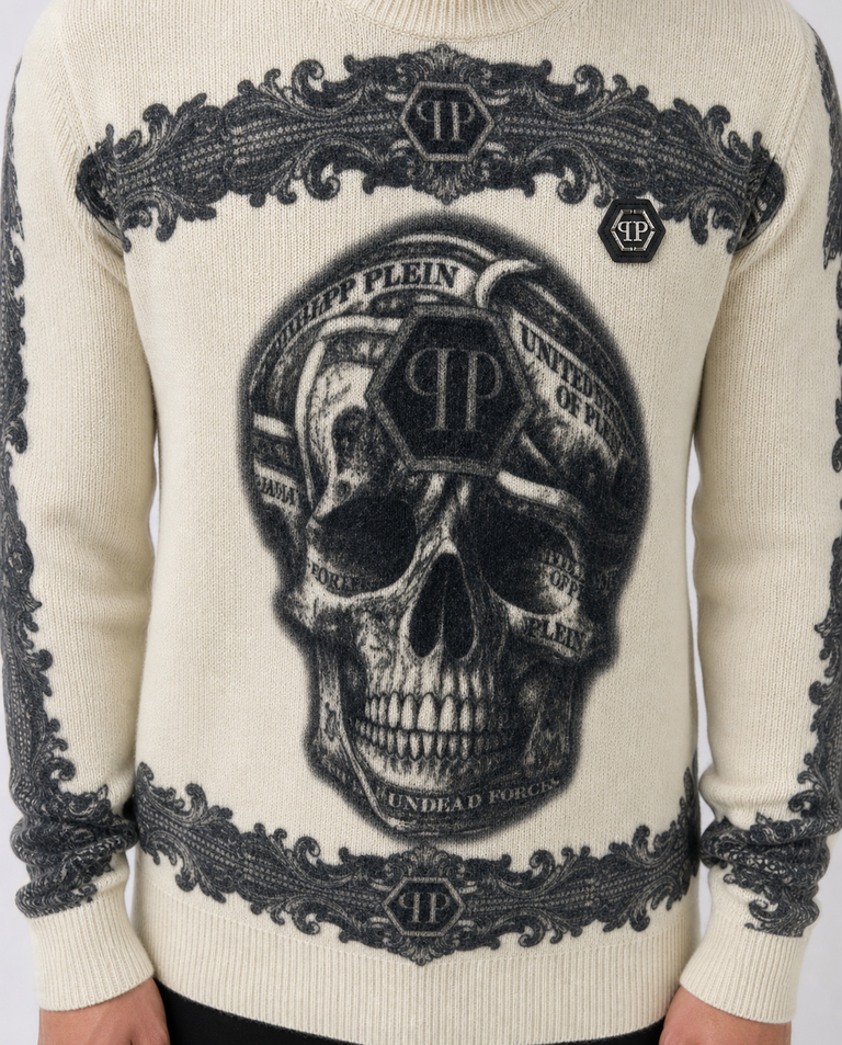 Kaszmirowy sweter Baroque Skull - Image #4