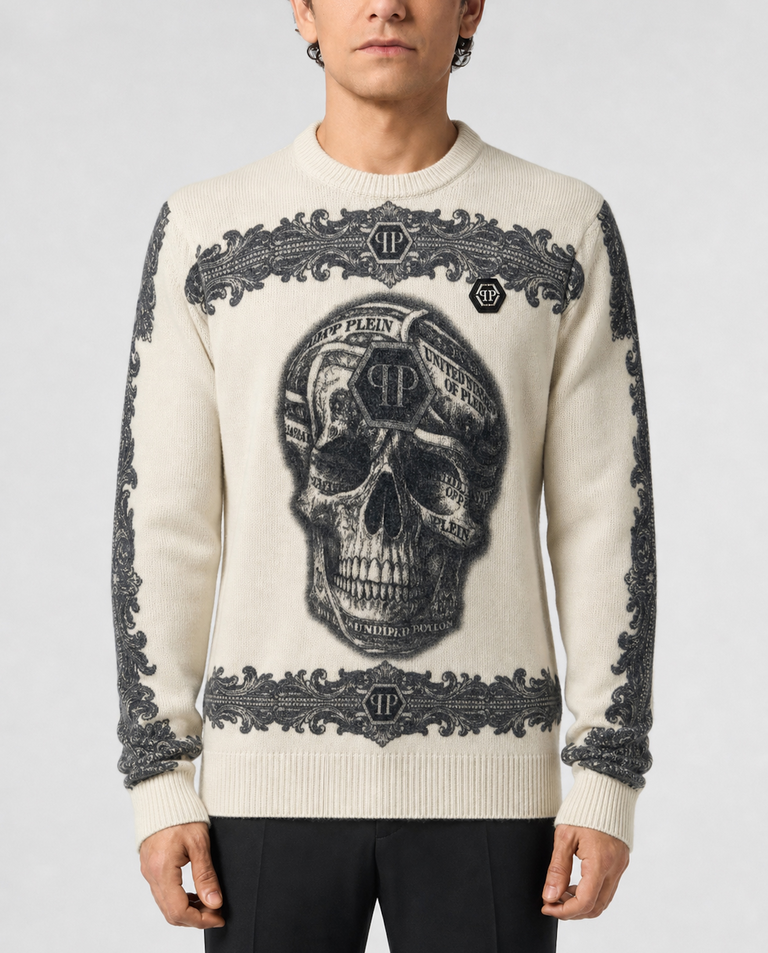 Kaszmirowy sweter Baroque Skull
