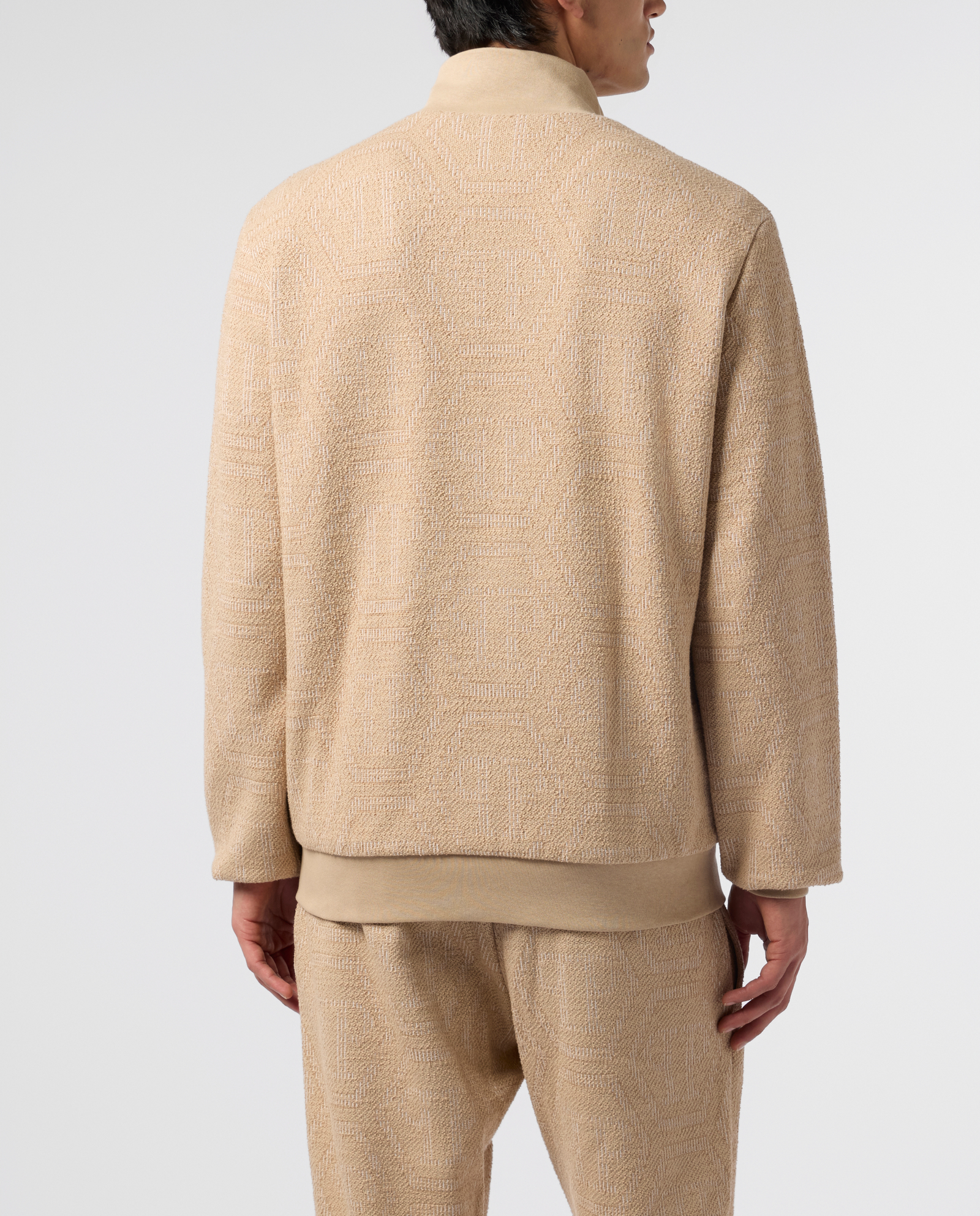 Beżowa żakardowa bluza z monogramem - Image #2