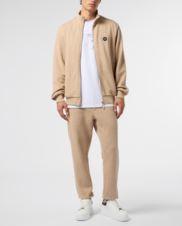 Beżowa żakardowa bluza z monogramem - Image #3
