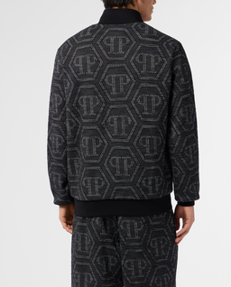 Czarna żakardowa bluza z monogramem - Image #2
