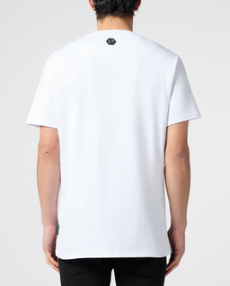 Biały t-shirt z ozdobnym motywem - Image #2