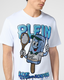 Biały t-shirt z ozdobnym motywem - Image #4