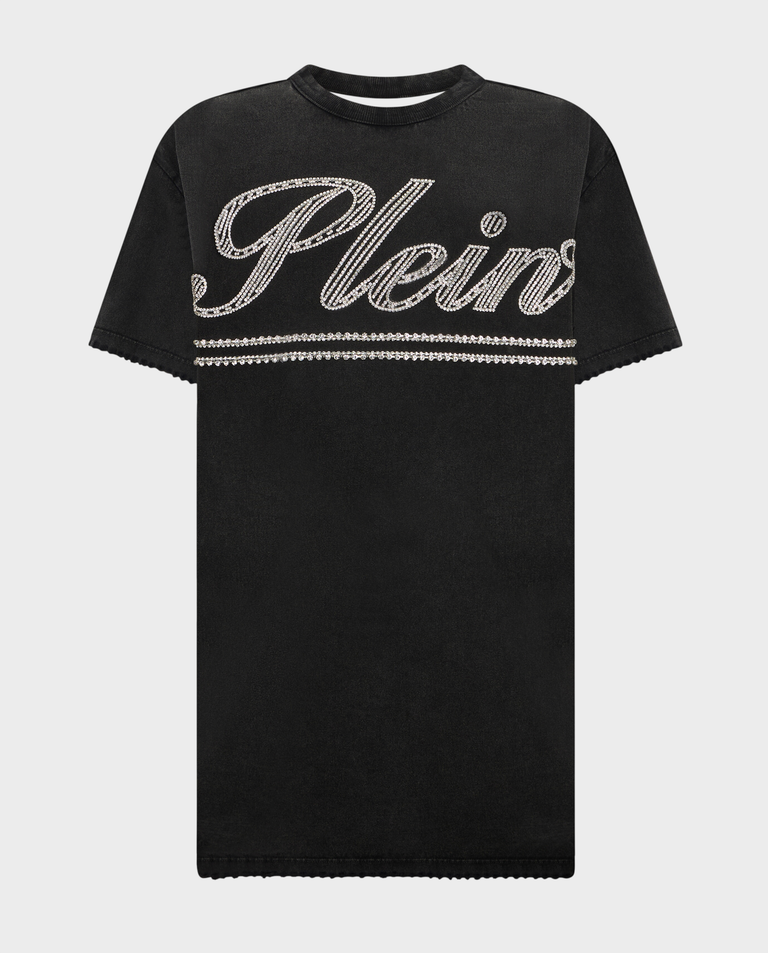 Czarna sukienka typu t-shirt