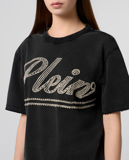 Czarna sukienka typu t-shirt - Image #4