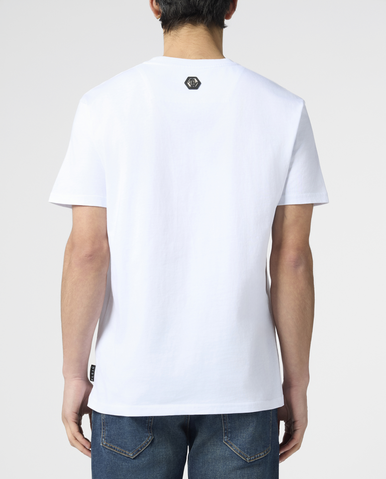 Biały t-shirt z kolorową czaszką - Image #2
