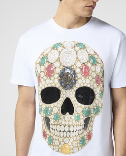 Biały t-shirt z kolorową czaszką - Image #4