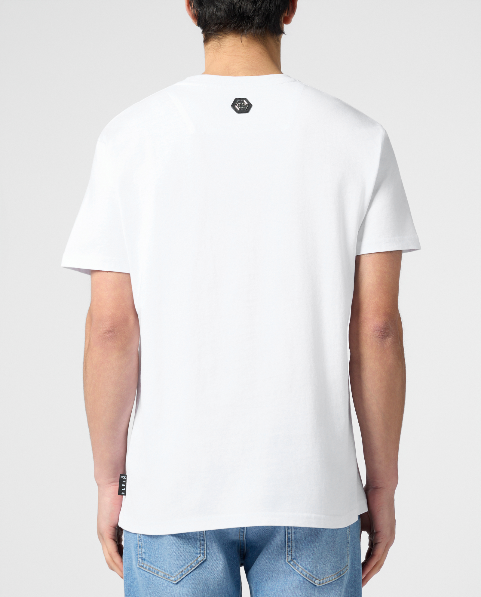 Biały t-shirt z motywem czaszki - Image #2