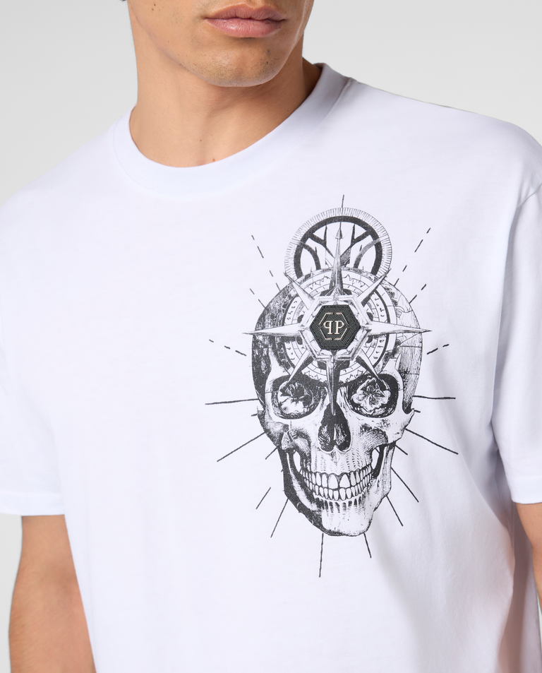 Biały t-shirt Skull Tattoo - Image #4