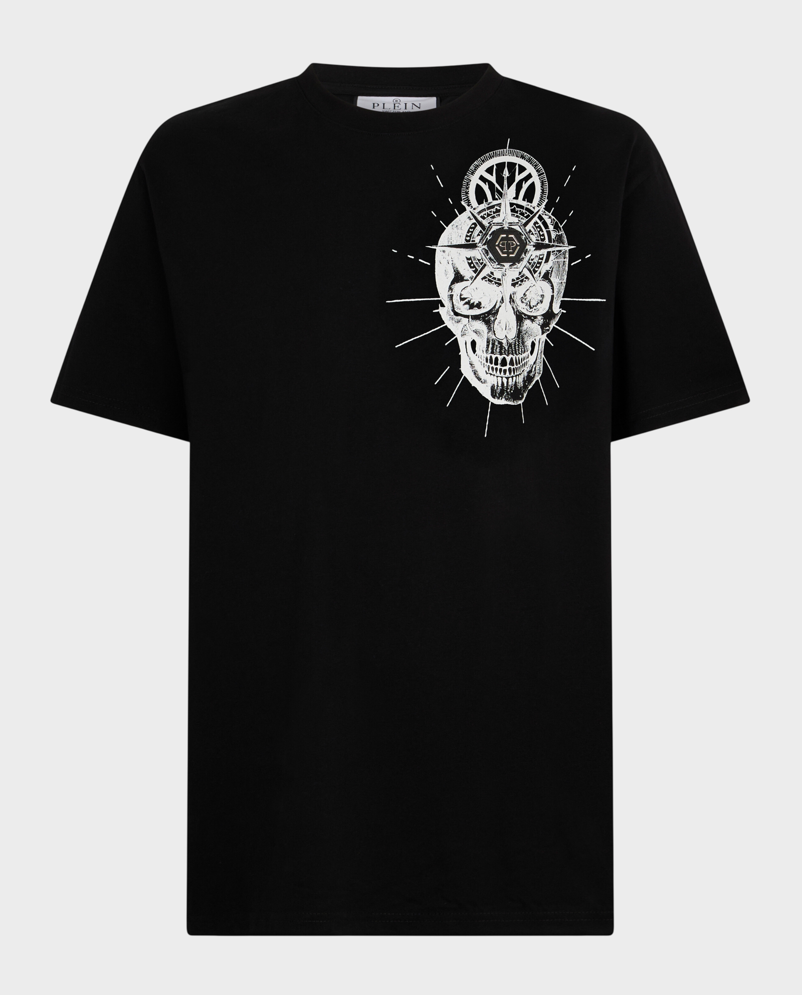 Czarny t-shirt z printem Skull Tattoo - Image #0