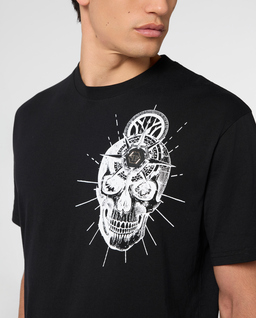 Czarny t-shirt z printem Skull Tattoo - Image #4