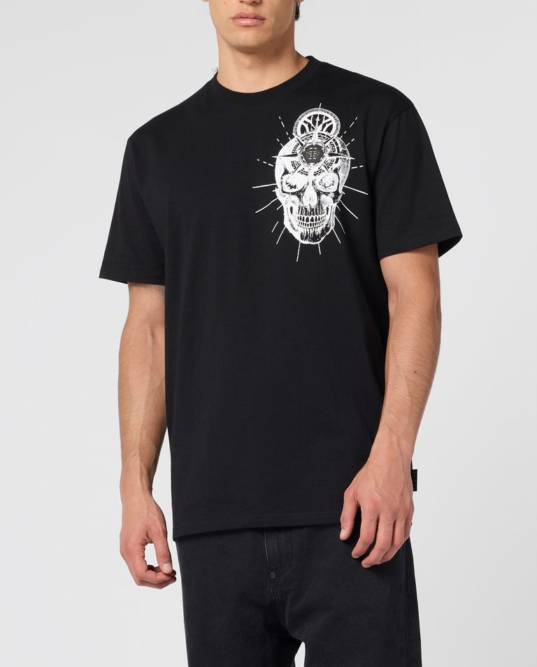 Czarny t-shirt z printem Skull Tattoo