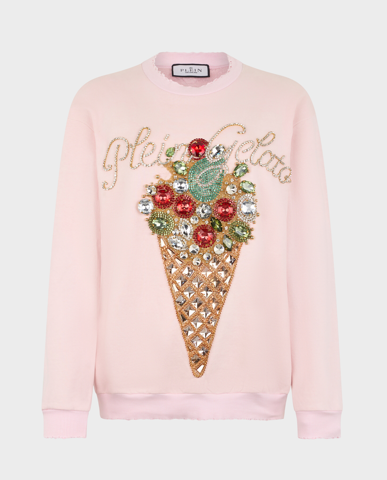 Różowa bluza ze zdobieniem Plein Gelato