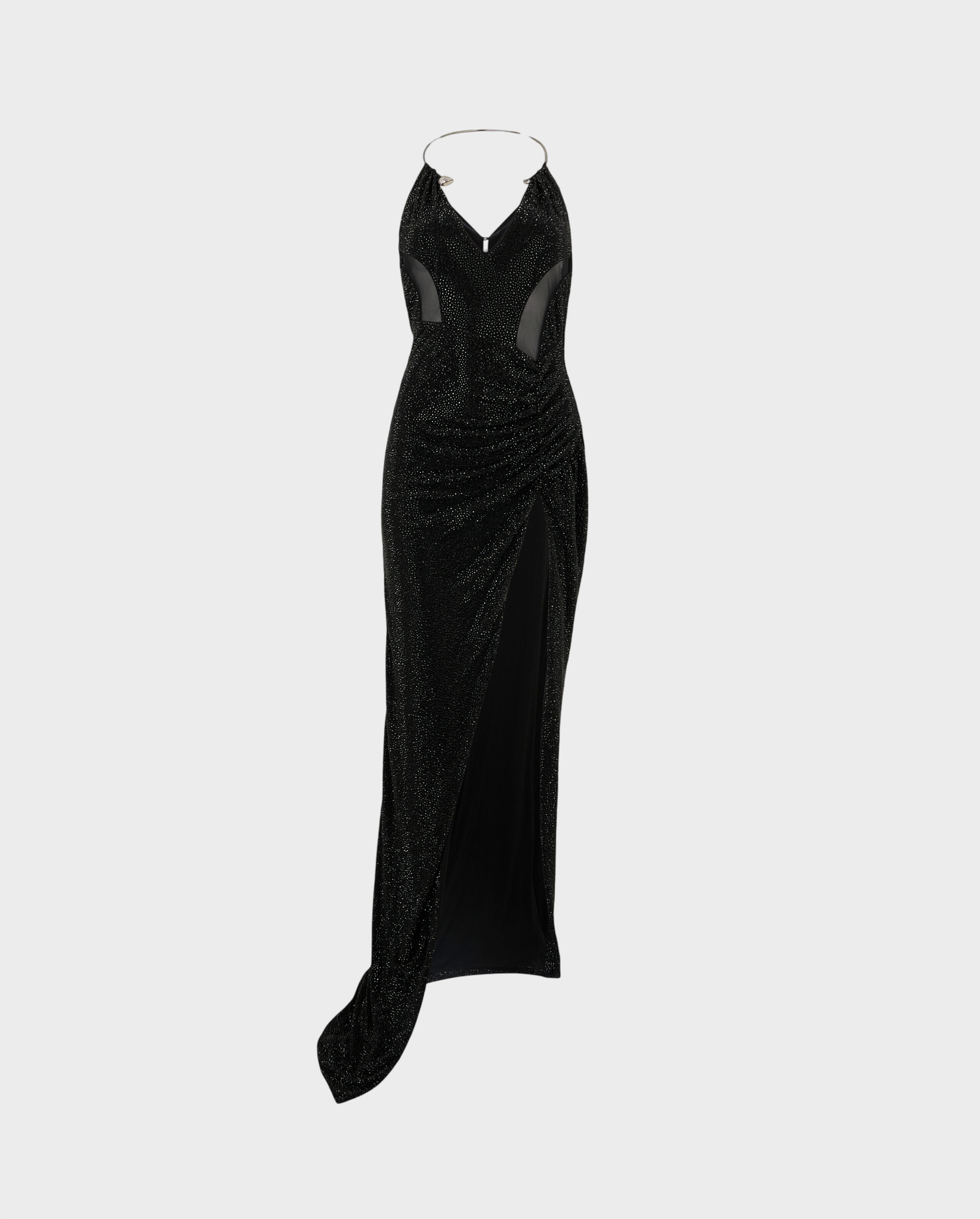 Czarna sukienka maxi z kryształkami - Image #0