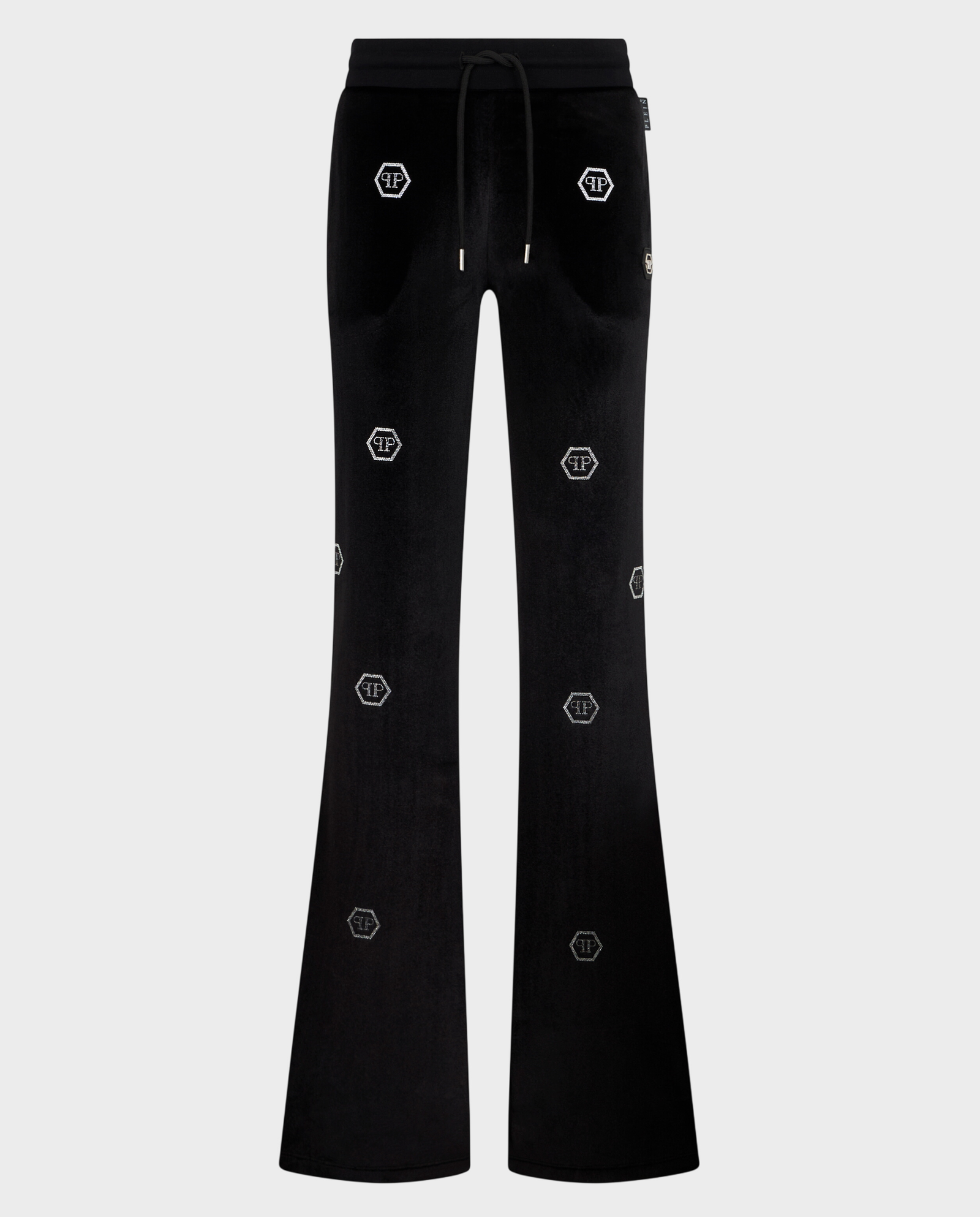 Czarne spodnie dresowe z monogramem Strass - Image #0