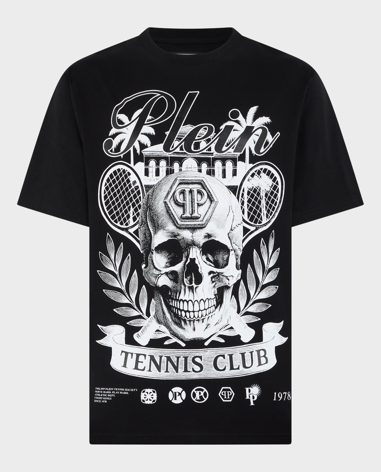 Czarny t-shirt Skull Tennis Club