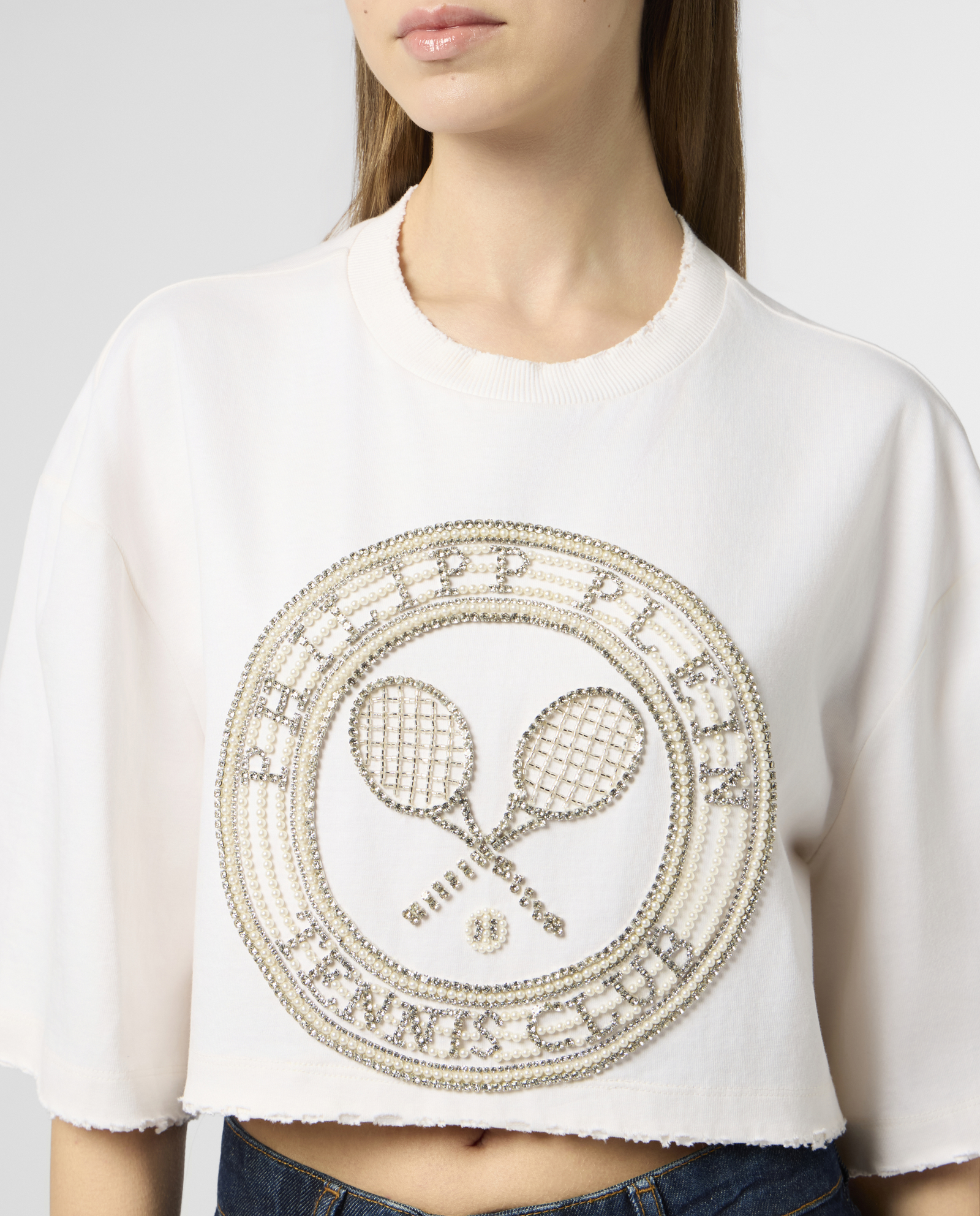 Biały crop top Tennis Club - Image #4