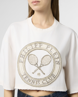 Biały crop top Tennis Club - Image #4