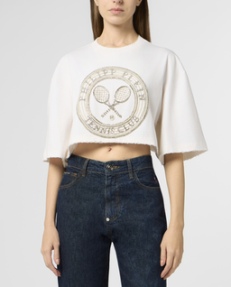 Biały crop top Tennis Club - Image #1