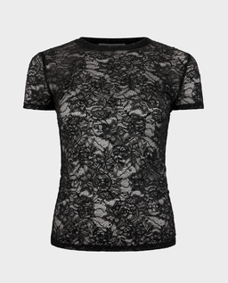 Koronkowy t-shirt Monogram Strass - Image #0