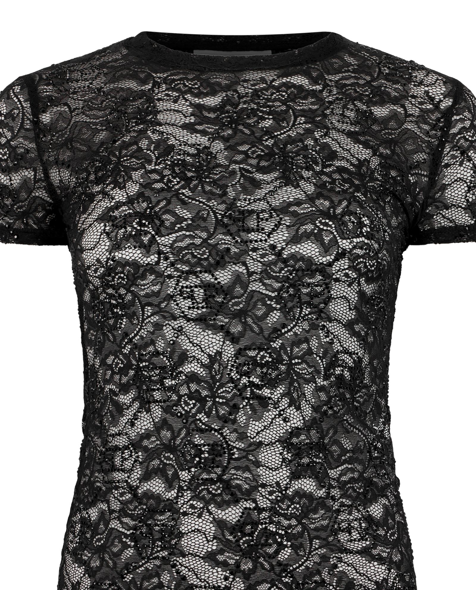 Koronkowy t-shirt Monogram Strass - Image #1