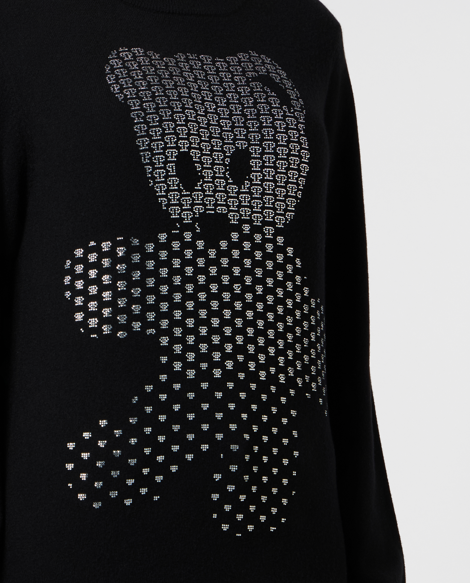 Czarny wełniany sweter z aplikacją Teddy - Image #4