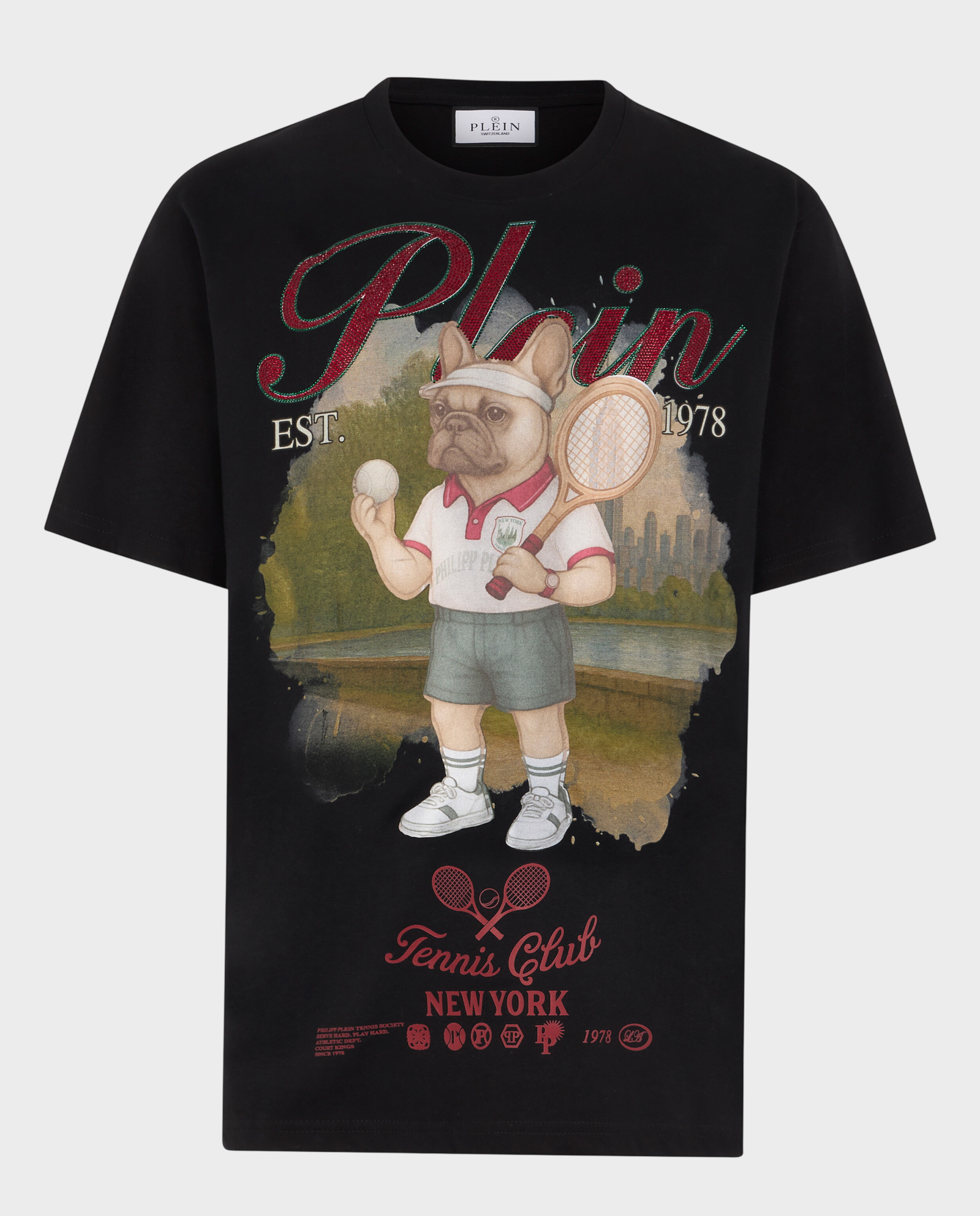 Czarny t-shirt Bulldog Tennis - Image #0