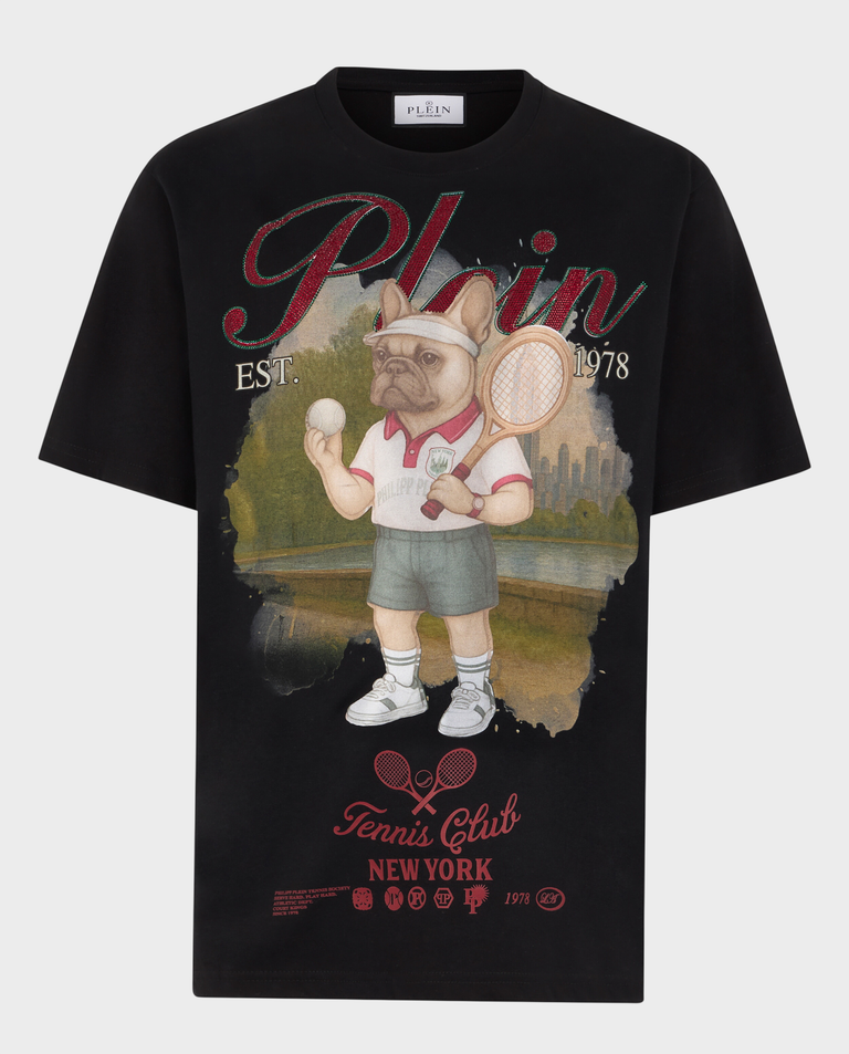Czarny t-shirt Bulldog Tennis