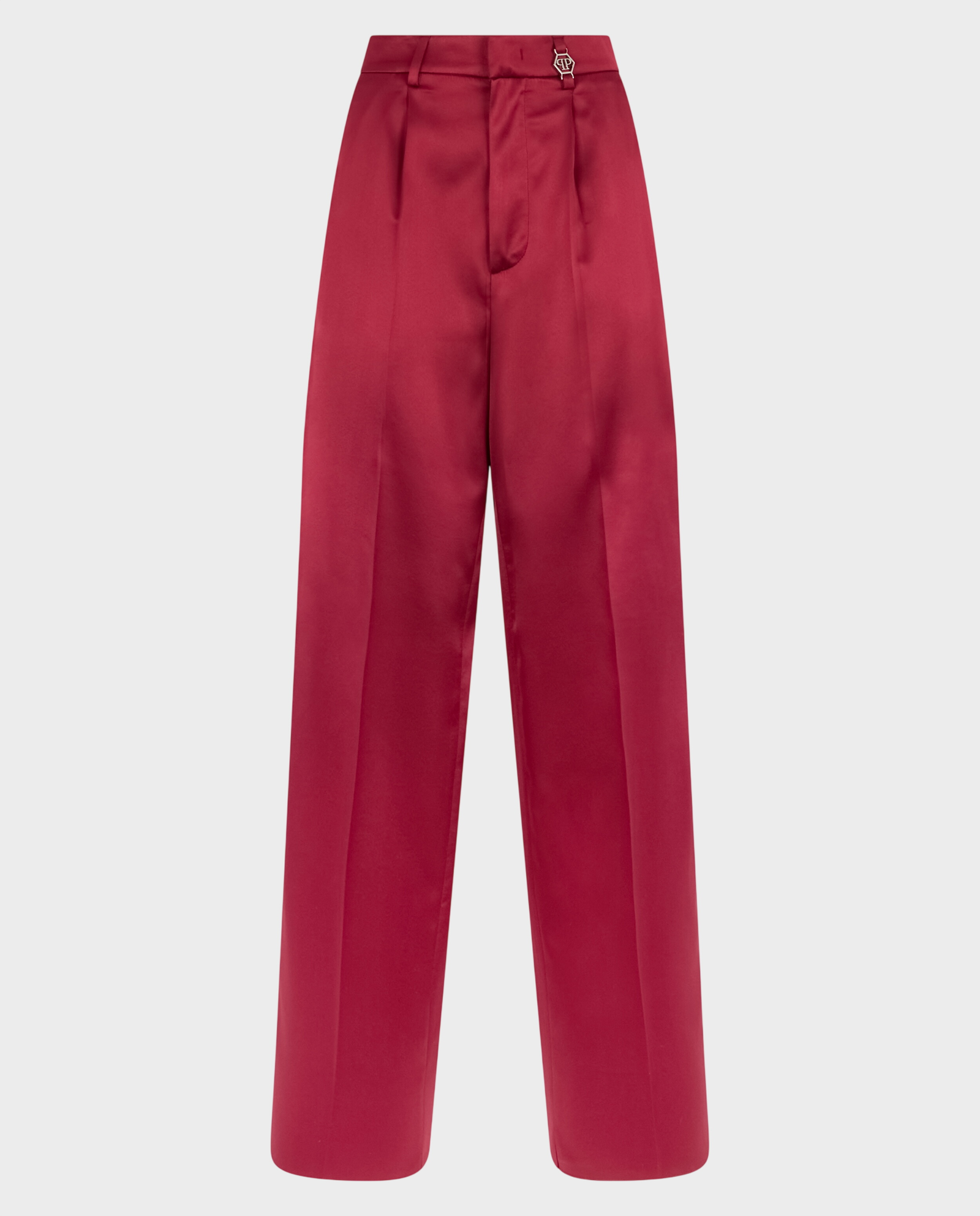 Bordowe satynowe spodnie Dame Fit - Image #0