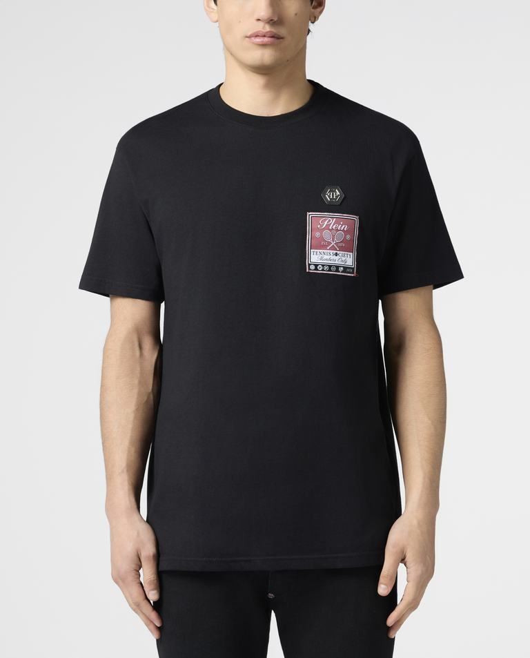 Czarny t-shirt Tennis Society
