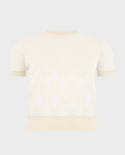 Kremowy sweter z monogramem - Image #0