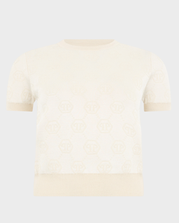 Kremowy sweter z monogramem - Image #0