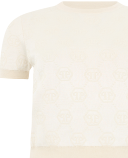 Kremowy sweter z monogramem - Image #1