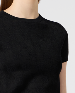 Czarny sweter z monogramem - Image #4