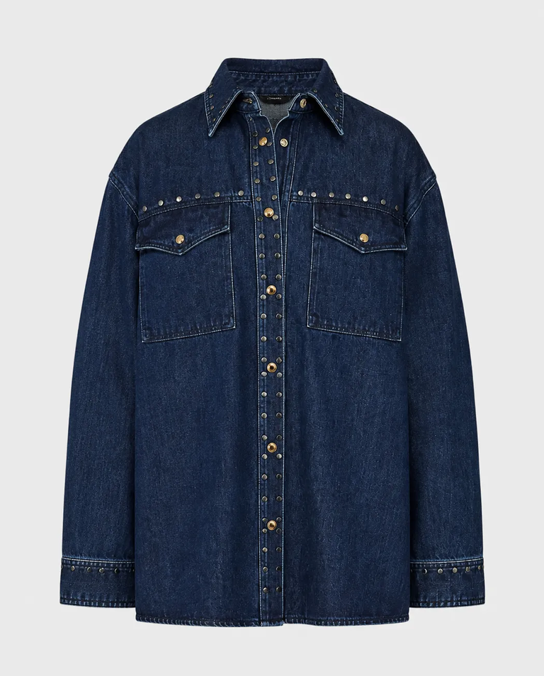 Granatowa jeansowa koszula oversize