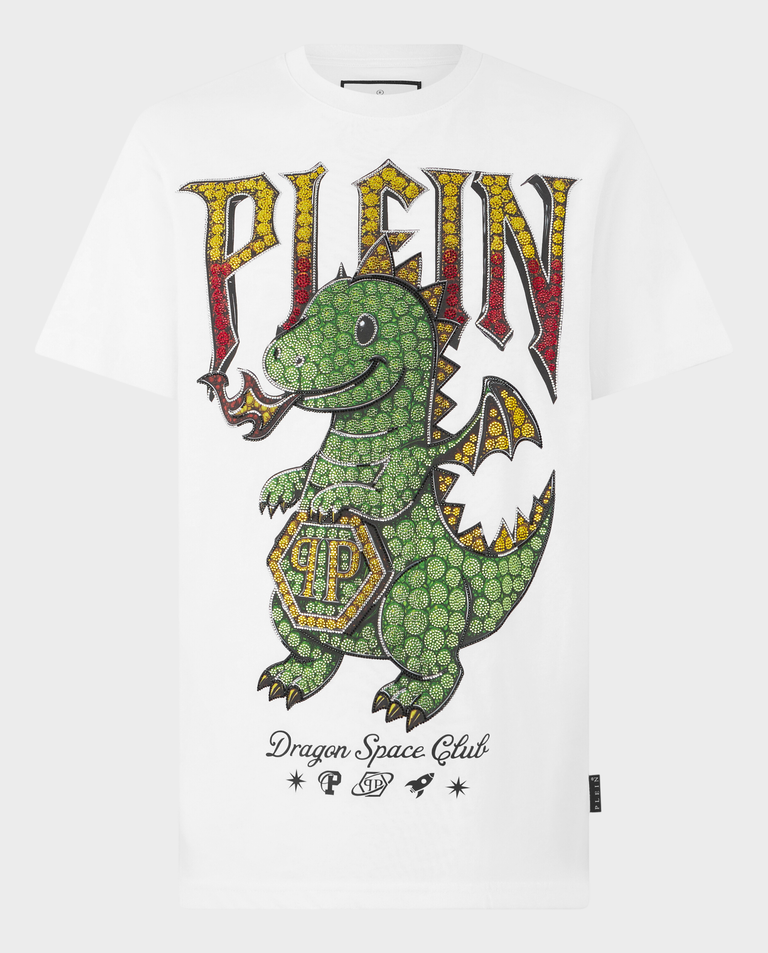 Biały t-shirt Dragon Stones