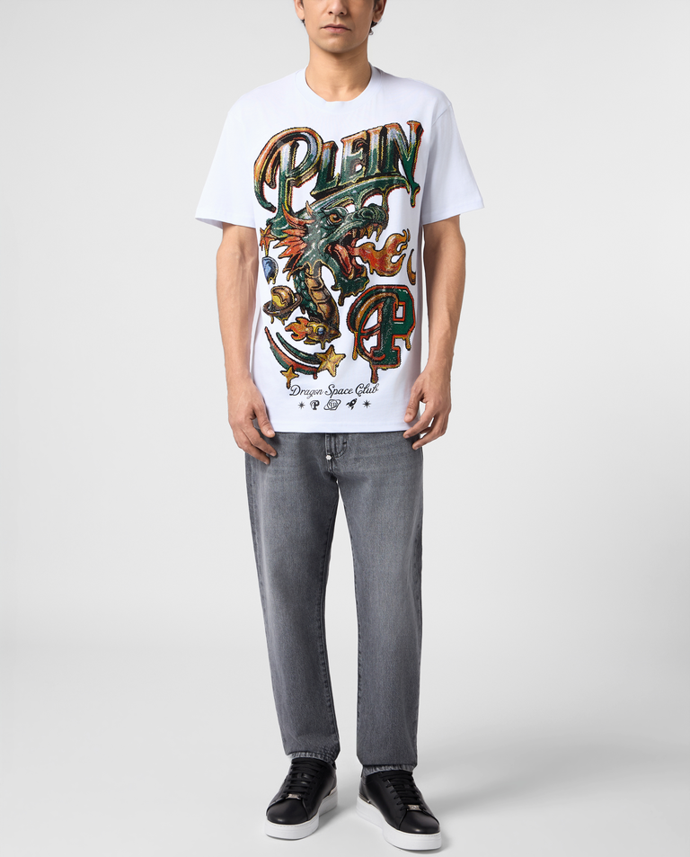Biały t-shirt Space Dragon - Image #3