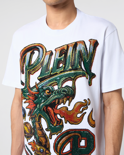 Biały t-shirt Space Dragon - Image #4