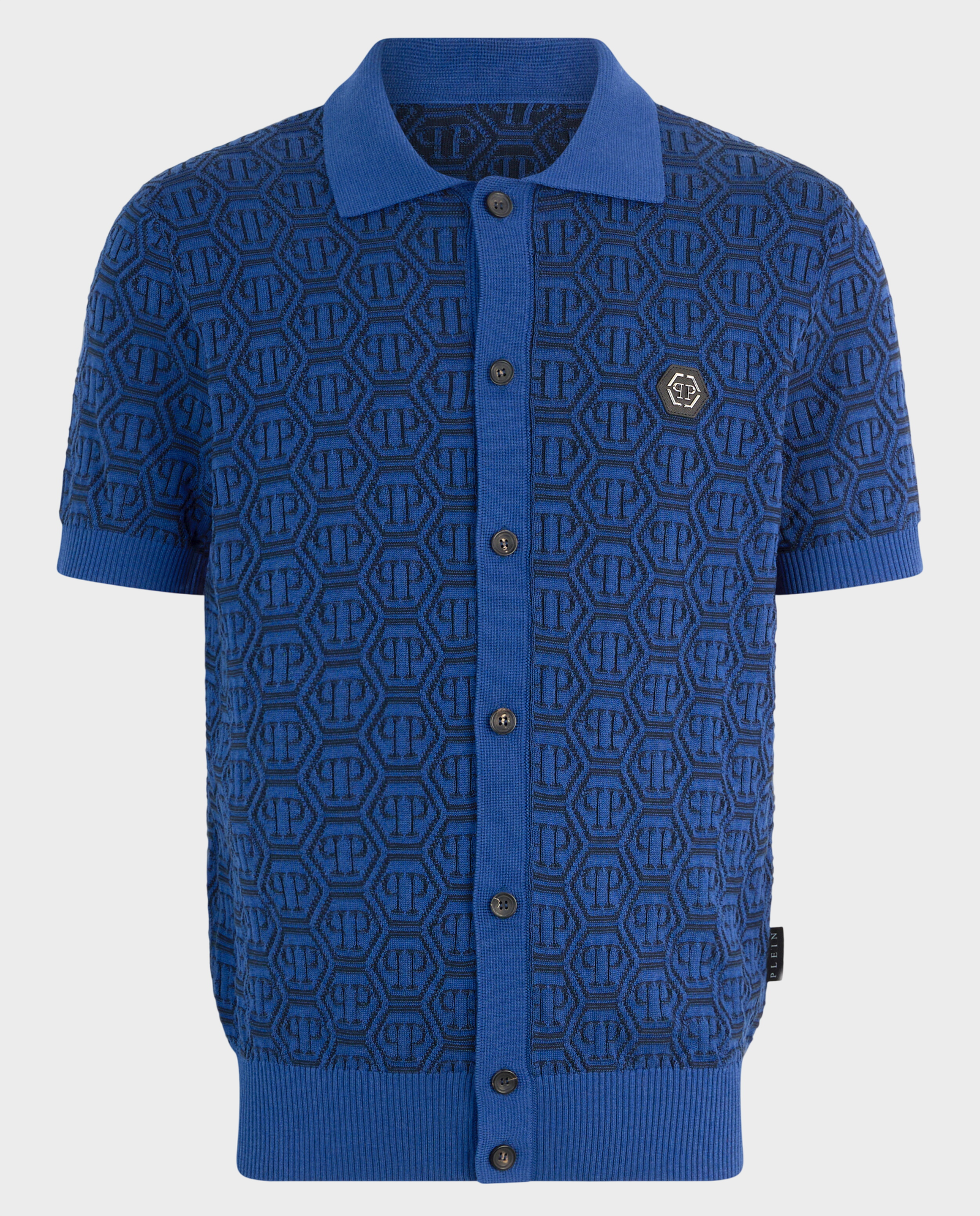 Niebieska bluzka polo z monogramem - Image #0
