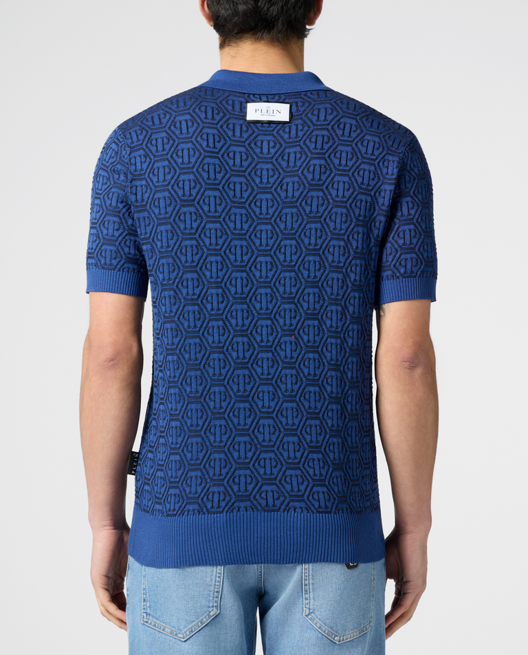 Niebieska bluzka polo z monogramem - Image #2
