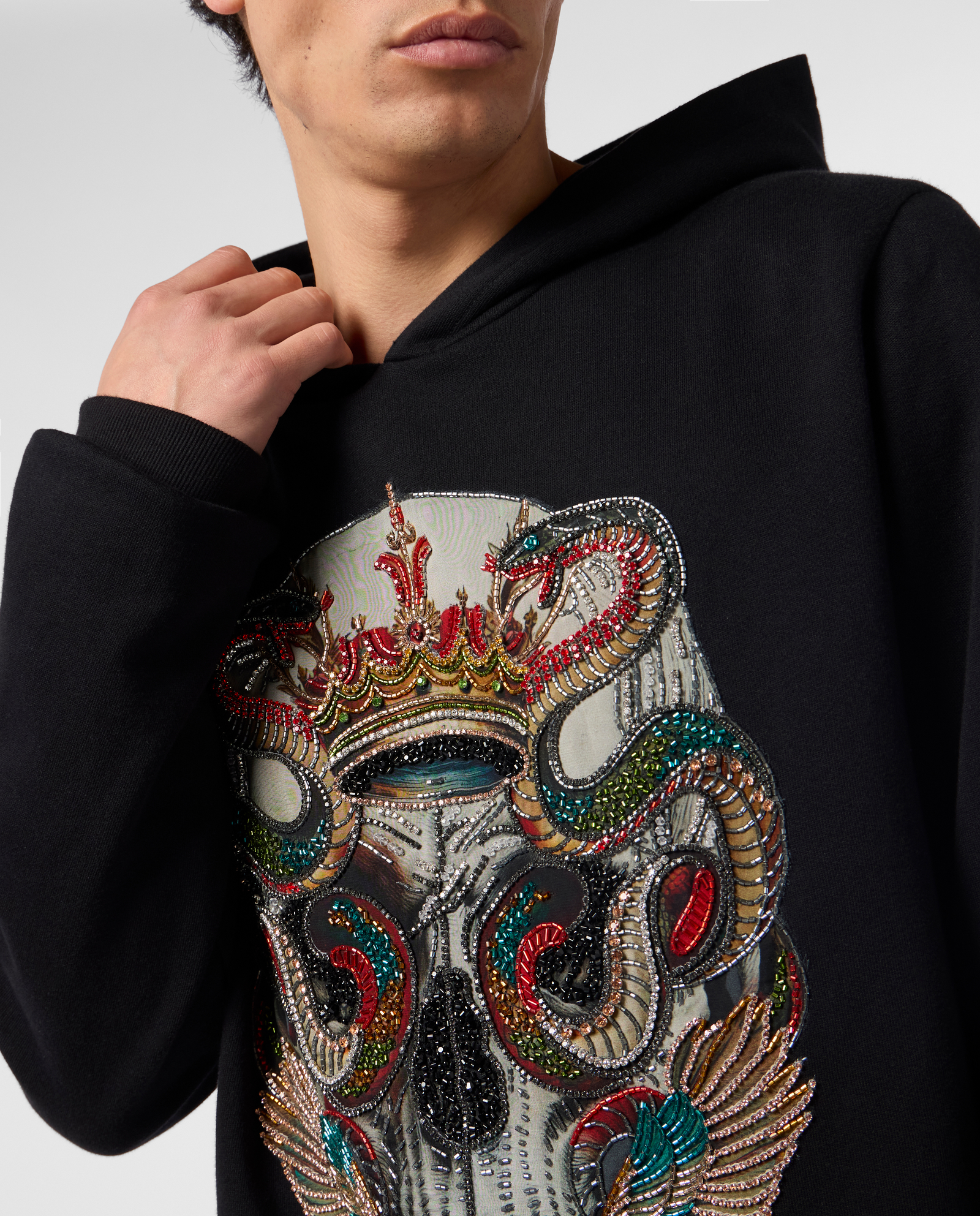 Czarna bluza z kapturem King Of Snakes Stones - Image #4