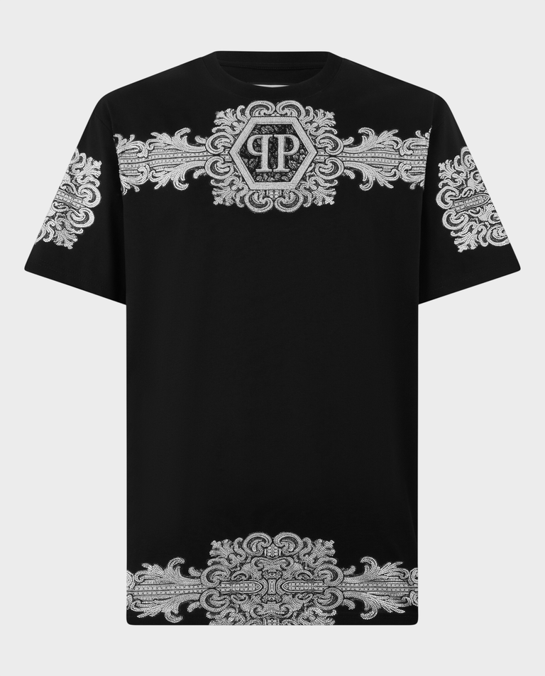 Czarny t-shirt Baroque Stones